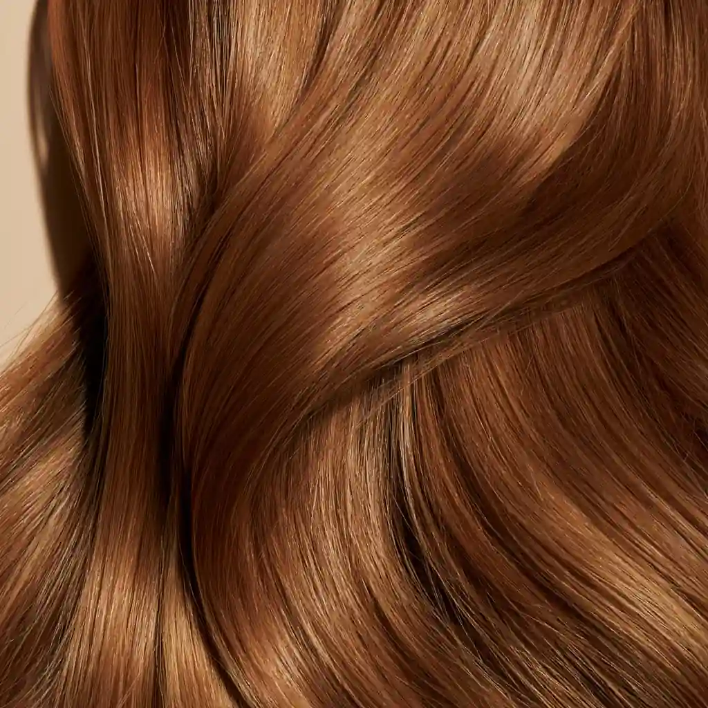 Honey blonde hair swatch, macro