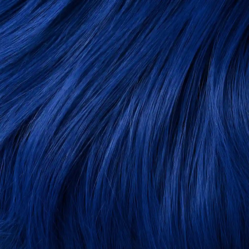 Electric blue hair swatch, macro