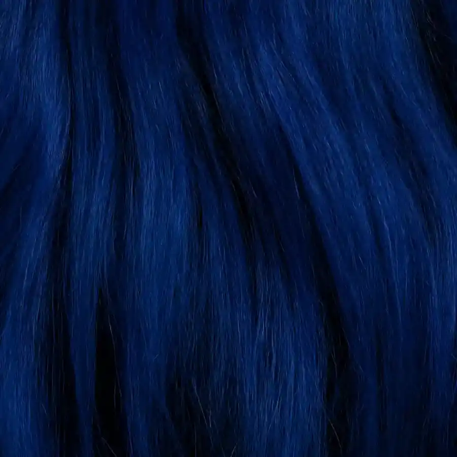 Electric blue hair swatch, macro