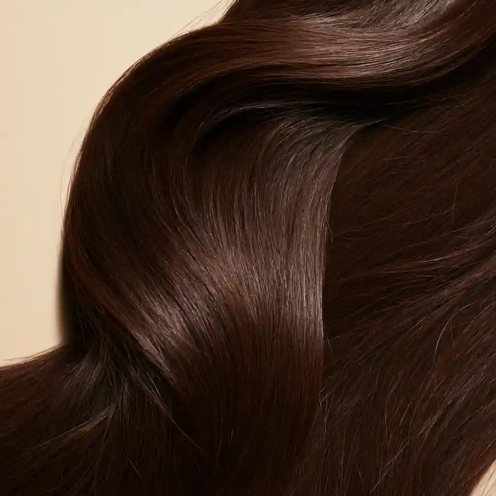 Chocolate brown hair swatch, macro