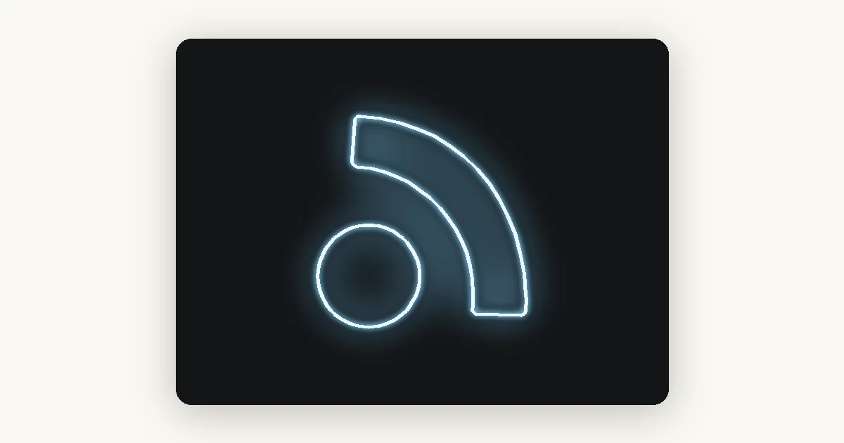 Neon sign logo glowing on a dark wall, a WebGL-style lighting effect